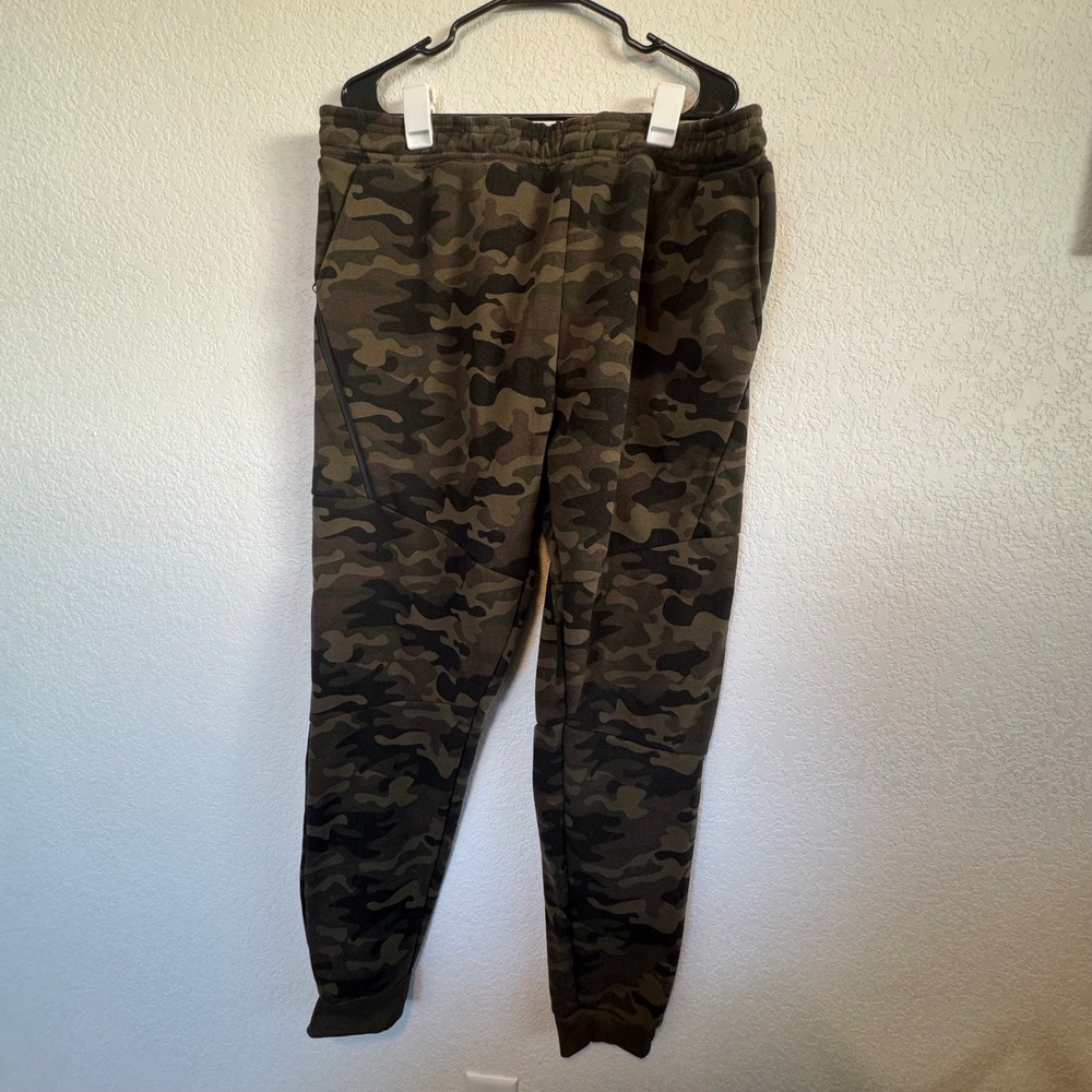 Ultra Performance Joggers Mens 2XL Green Camo Tech Fleece Tapered Sweatpants